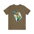Stained Glass Velociraptor - Short Sleeve Tee Heather Olive